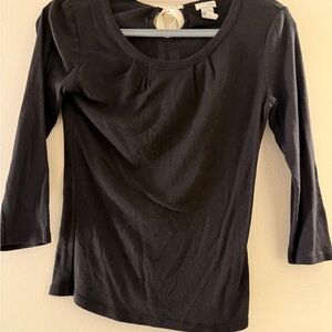 Black top with ivory bow